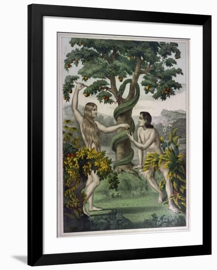 Conveniently Placed Foliage Conceals the Private Parts of Adam and Eve-null-Framed Art Print