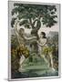 Conveniently Placed Foliage Conceals the Private Parts of Adam and Eve-null-Mounted Art Print