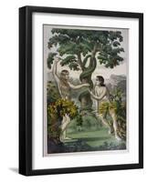 Conveniently Placed Foliage Conceals the Private Parts of Adam and Eve-null-Framed Art Print