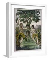 Conveniently Placed Foliage Conceals the Private Parts of Adam and Eve-null-Framed Art Print