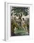 Conveniently Placed Foliage Conceals the Private Parts of Adam and Eve-null-Framed Art Print