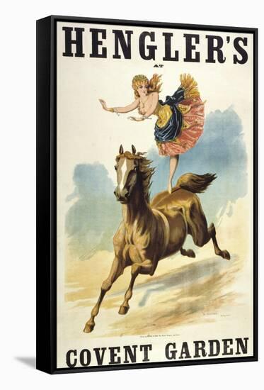 Convent Garden, London. Hengler's Grand Cirque, C.,1888. Woman Dancing On Horseback-Henry Evanion-Framed Stretched Canvas