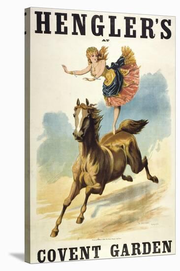 Convent Garden, London. Hengler's Grand Cirque, C.,1888. Woman Dancing On Horseback-Henry Evanion-Stretched Canvas