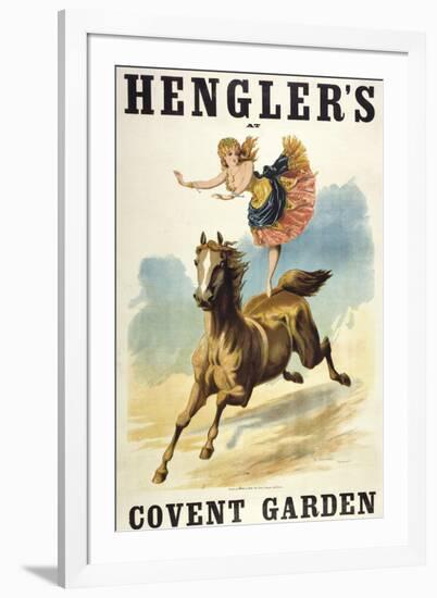 Convent Garden, London. Hengler's Grand Cirque, C.,1888. Woman Dancing On Horseback-Henry Evanion-Framed Giclee Print