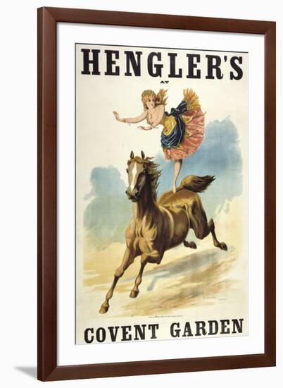 Convent Garden, London. Hengler's Grand Cirque, C.,1888. Woman Dancing On Horseback-Henry Evanion-Framed Giclee Print