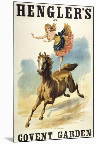 Convent Garden, London. Hengler's Grand Cirque, C.,1888. Woman Dancing On Horseback-Henry Evanion-Mounted Giclee Print