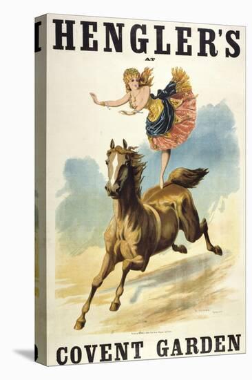 Convent Garden, London. Hengler's Grand Cirque, C.,1888. Woman Dancing On Horseback-Henry Evanion-Stretched Canvas