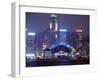 Convention and Exhibition Center, Central Plaza and Skyline, Hong Kong, China, Asia-Amanda Hall-Framed Photographic Print