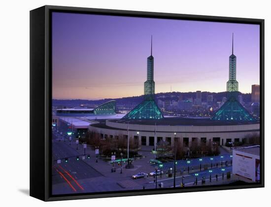 Convention Center at Sunset, Portland, Oregon, USA-Janis Miglavs-Framed Stretched Canvas