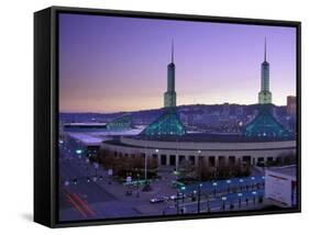 Convention Center at Sunset, Portland, Oregon, USA-Janis Miglavs-Framed Stretched Canvas