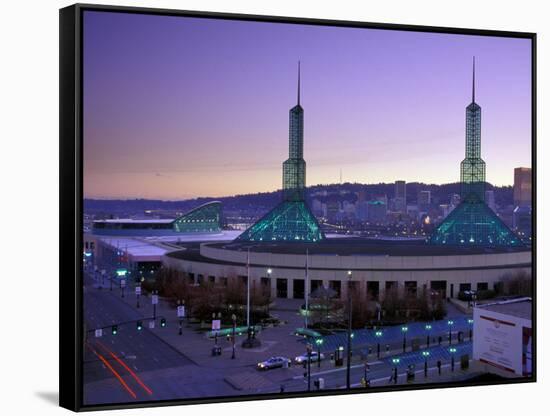 Convention Center at Sunset, Portland, Oregon, USA-Janis Miglavs-Framed Stretched Canvas