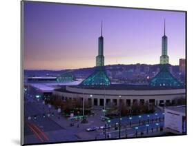 Convention Center at Sunset, Portland, Oregon, USA-Janis Miglavs-Mounted Photographic Print