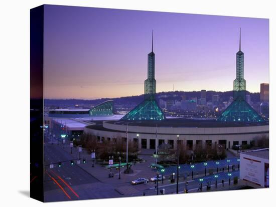 Convention Center at Sunset, Portland, Oregon, USA-Janis Miglavs-Stretched Canvas