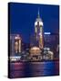 Convention Centre at Night, Victoria Harbor, Wanchai, Hong Kong, China-Dallas and John Heaton-Stretched Canvas