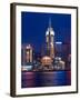 Convention Centre at Night, Victoria Harbor, Wanchai, Hong Kong, China-Dallas and John Heaton-Framed Photographic Print