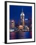 Convention Centre at Night, Victoria Harbor, Wanchai, Hong Kong, China-Dallas and John Heaton-Framed Photographic Print