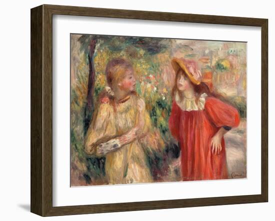 Conversation Between Girls, 1895-Pierre-Auguste Renoir-Framed Giclee Print