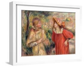 Conversation Between Girls, 1895-Pierre-Auguste Renoir-Framed Giclee Print