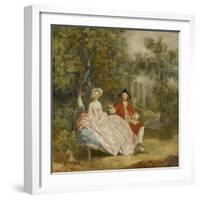 Conversation dans un parc (probablement Gainsborough et sa femme)-Thomas Gainsborough-Framed Giclee Print