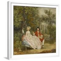 Conversation dans un parc (probablement Gainsborough et sa femme)-Thomas Gainsborough-Framed Giclee Print