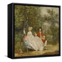 Conversation dans un parc (probablement Gainsborough et sa femme)-Thomas Gainsborough-Framed Stretched Canvas
