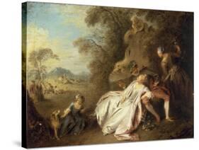 Conversation Galante-Jean-Baptiste Pater-Stretched Canvas