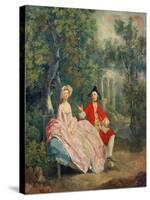 Conversation in a Park, Portrait of the Artist and His Wife, Margaret Burr, 1746-Thomas Gainsborough-Stretched Canvas