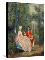 Conversation in a Park, Portrait of the Artist and His Wife, Margaret Burr, 1746-Thomas Gainsborough-Stretched Canvas