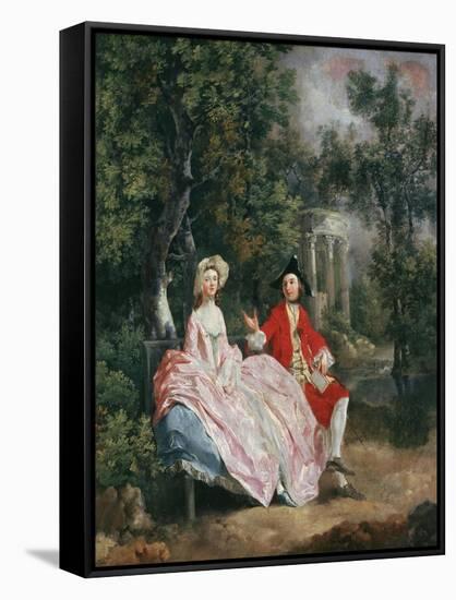 Conversation in a Park, Probably a Portrait of the Artist and His Wife, Margaret Burr, 1728-98-Thomas Gainsborough-Framed Stretched Canvas