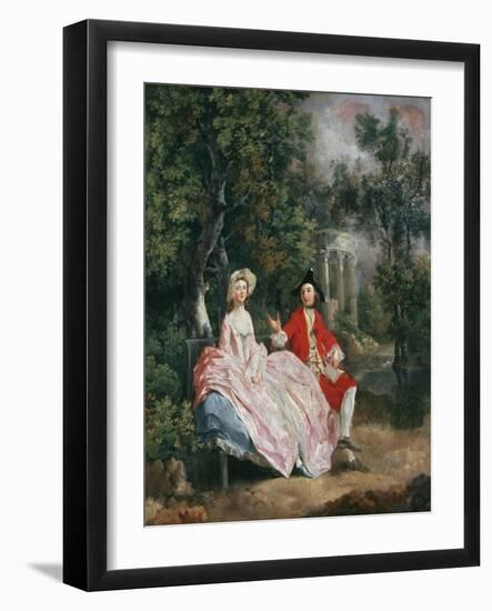 Conversation in a Park, Probably a Portrait of the Artist and His Wife, Margaret Burr, 1728-98-Thomas Gainsborough-Framed Giclee Print