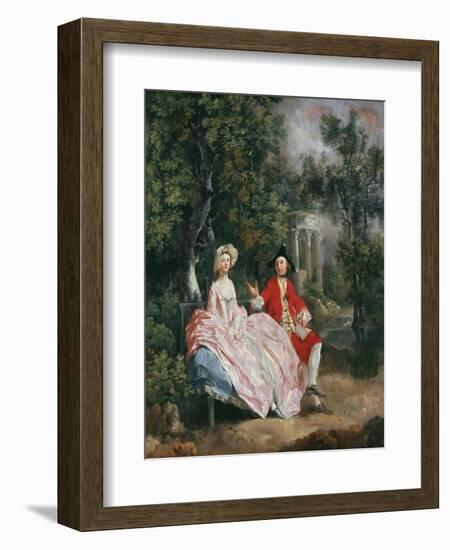 Conversation in a Park, Probably a Portrait of the Artist and His Wife, Margaret Burr, 1728-98-Thomas Gainsborough-Framed Giclee Print