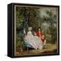 Conversation in a Park: Thomas Gainsborough and His Wife Margaret Painting by Thomas Gainsborough (-Thomas Gainsborough-Framed Stretched Canvas
