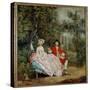Conversation in a Park: Thomas Gainsborough and His Wife Margaret Painting by Thomas Gainsborough (-Thomas Gainsborough-Stretched Canvas