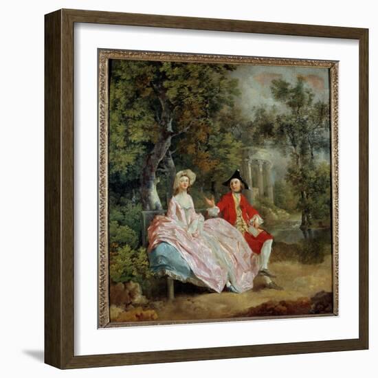 Conversation in a Park: Thomas Gainsborough and His Wife Margaret Painting by Thomas Gainsborough (-Thomas Gainsborough-Framed Giclee Print