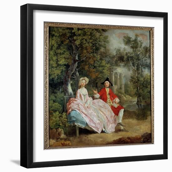 Conversation in a Park: Thomas Gainsborough and His Wife Margaret Painting by Thomas Gainsborough (-Thomas Gainsborough-Framed Giclee Print