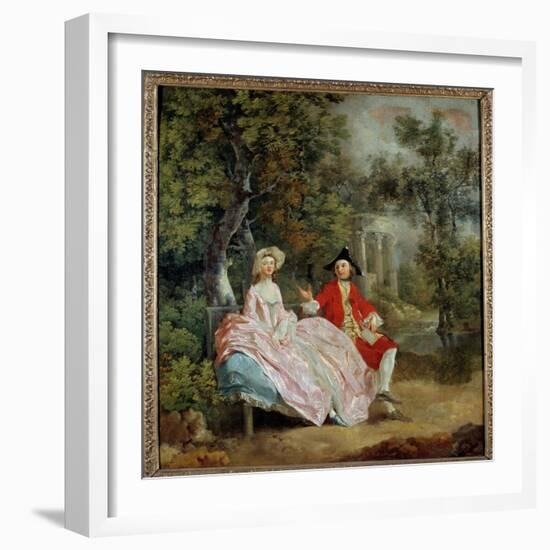 Conversation in a Park: Thomas Gainsborough and His Wife Margaret Painting by Thomas Gainsborough (-Thomas Gainsborough-Framed Giclee Print
