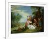 Conversation in a Park-Jean-Baptiste Joseph Pater-Framed Giclee Print