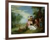 Conversation in a Park-Jean-Baptiste Joseph Pater-Framed Giclee Print