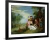 Conversation in a Park-Jean-Baptiste Joseph Pater-Framed Giclee Print