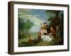 Conversation in a Park-Jean-Baptiste Joseph Pater-Framed Giclee Print