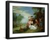 Conversation in a Park-Jean-Baptiste Joseph Pater-Framed Giclee Print