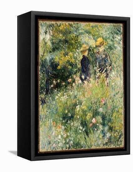 Conversation in a Rose Garden, 1876-Pierre-Auguste Renoir-Framed Stretched Canvas