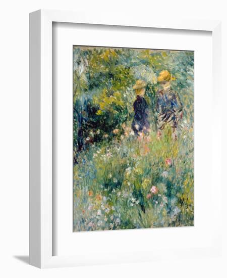 Conversation in a Rose Garden-Pierre-Auguste Renoir-Framed Giclee Print