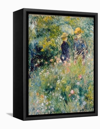 Conversation in a Rose Garden-Pierre-Auguste Renoir-Framed Stretched Canvas