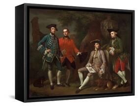 Conversation Piece (Portrait of James Grant of Grant, John Mytton, the Honorable Thomas Robinson, A-Nathaniel Dance-Framed Stretched Canvas