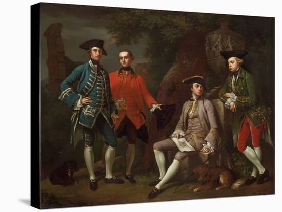Conversation Piece (Portrait of James Grant of Grant, John Mytton, the Honorable Thomas Robinson, A-Nathaniel Dance-Stretched Canvas