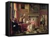 Conversation-Pieter de Hooch-Framed Stretched Canvas