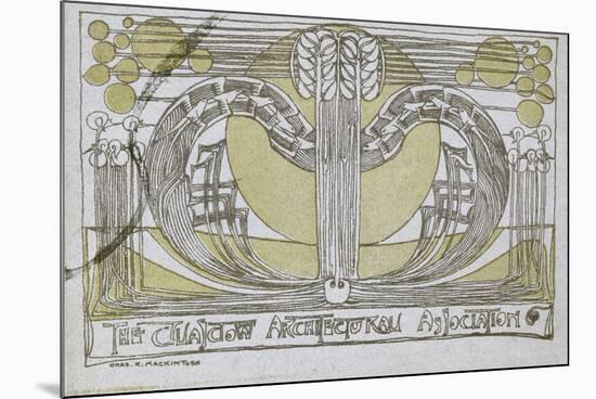 Conversazione Programme, Designed for the Glasgow Architectural Association, 1894-Charles Rennie Mackintosh-Mounted Premium Giclee Print
