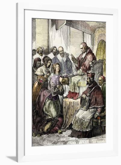 Conversion of Queen Christina of Sweden to Catholicism, 1655-null-Framed Giclee Print