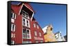 Converted Warehouses Along Harbour Front, Tromso, Troms, Norway, Scandinavia, Europe-David Lomax-Framed Stretched Canvas